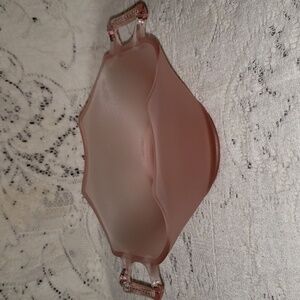Vintage Pink Frosted Dish, Lancaster Sunshine Pink Dish